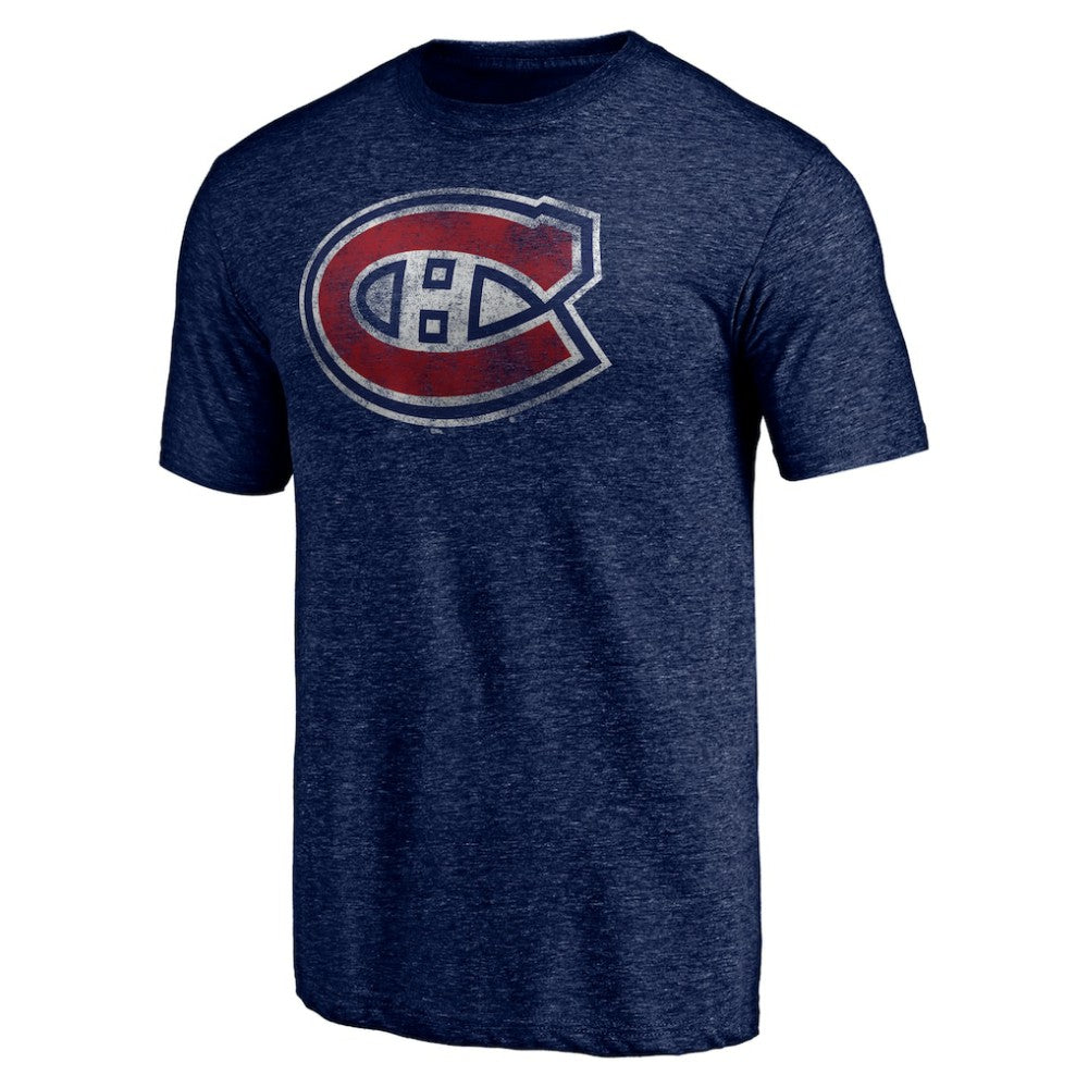 NHL Montreal Canadiens Distressed Tri-Blend T-Shirt - Navy