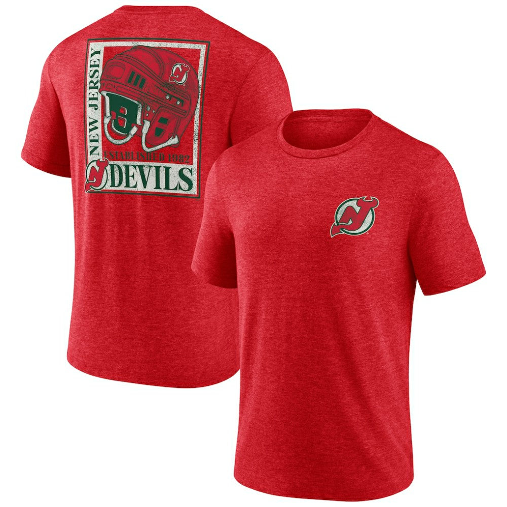 NHL New Jersey Devils Earnest Will Tri-Blend T-Shirt - Red