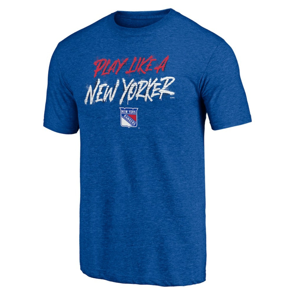 NHL New York Rangers Shoot to Score Tri-Blend T-Shirt - Blue