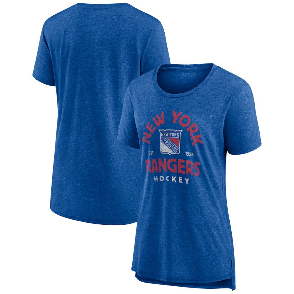 NHL New York Rangers Women's Vintage Arch Tri-Blend T-Shirt - Blue