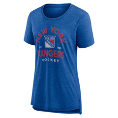 NHL New York Rangers Women's Vintage Arch Tri-Blend T-Shirt - Blue