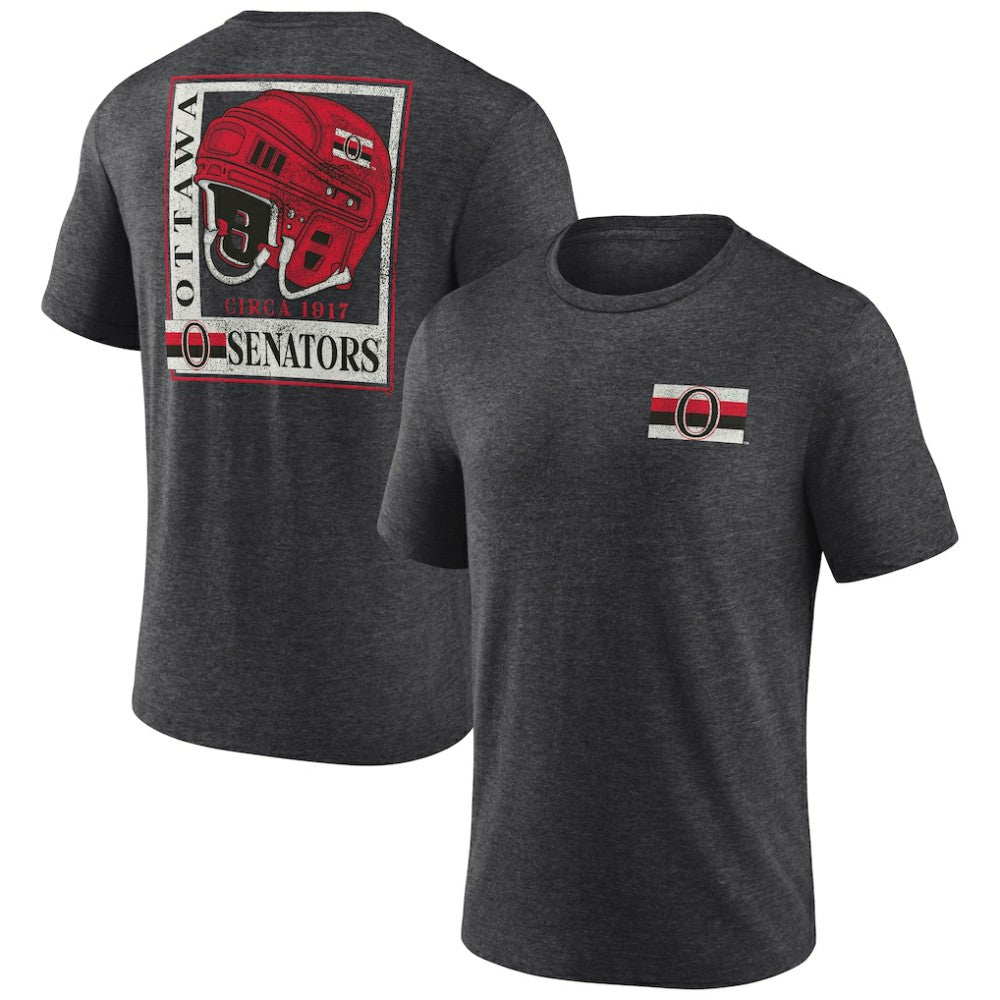 NHL Ottawa Senators Earnest Will Tri-Blend T-Shirt - Charcoal