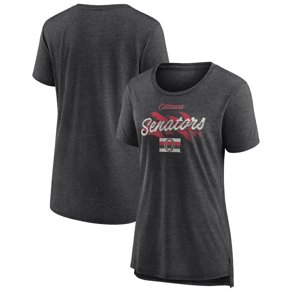 NHL Ottawa Senators Women's Hit the Ice Tri-Blend T-Shirt - Gray