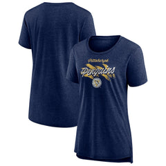 NHL Pittsburgh Penguins Women's Hit the Ice Tri-Blend T-Shirt - Navy