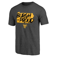 NHL Pittsburgh Penguins Shoot to Score Tri-Blend T-Shirt - Charcoal