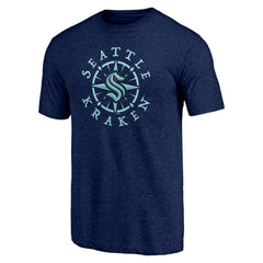 NHL Seattle Kraken Shoot to Score Tri-Blend T-Shirt - Deep Sea Blue