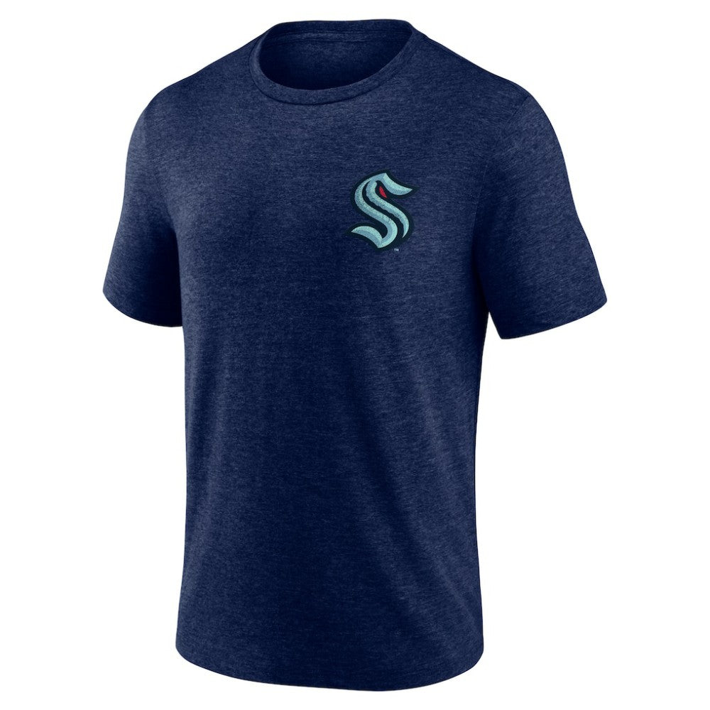 NHL Seattle Kraken Earnest Will Tri-Blend T-Shirt - Deep Sea Blue