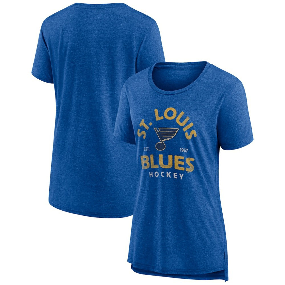 NHL St. Louis Blues Women's Vintage Arch Tri-Blend T-Shirt - Blue