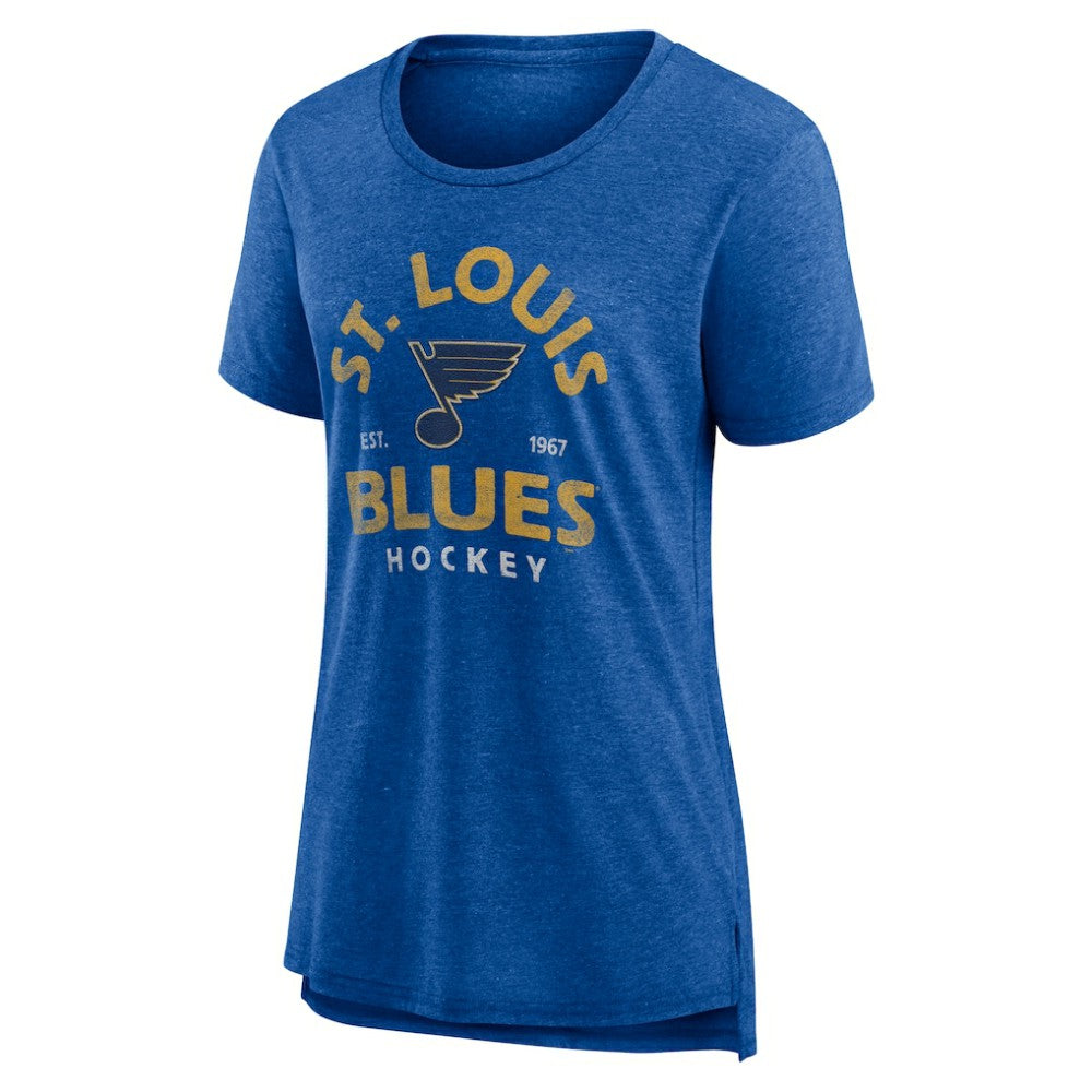 NHL St. Louis Blues Women's Vintage Arch Tri-Blend T-Shirt - Blue