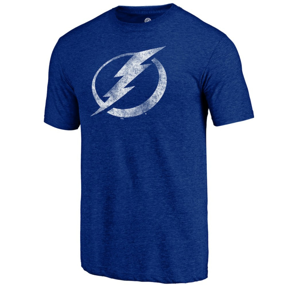 NHL Tampa Bay Lightning Distressed Logo Tri-Blend T-Shirt - Blue