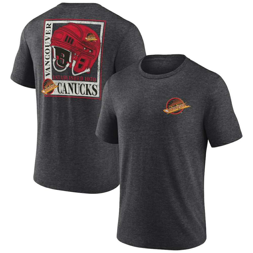 NHL Vancouver Canucks Earnest Will Tri-Blend T-Shirt - Charcoal