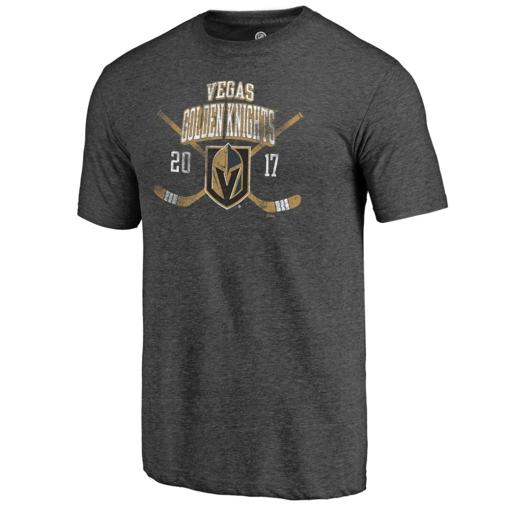 NHL Vegas Golden Knights Line Shift Tri-Blend T-Shirt - Charcoal