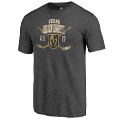 NHL Vegas Golden Knights Line Shift Tri-Blend T-Shirt - Charcoal