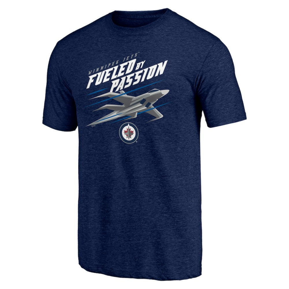 NHL Winnipeg Jets Shoot to Score Tri-Blend T-Shirt - Navy