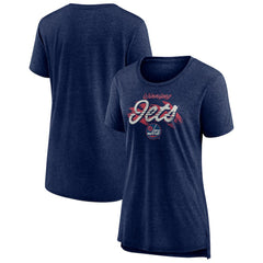 NHL Winnipeg Jets Women's Hit the Ice Tri-Blend T-Shirt - Navy