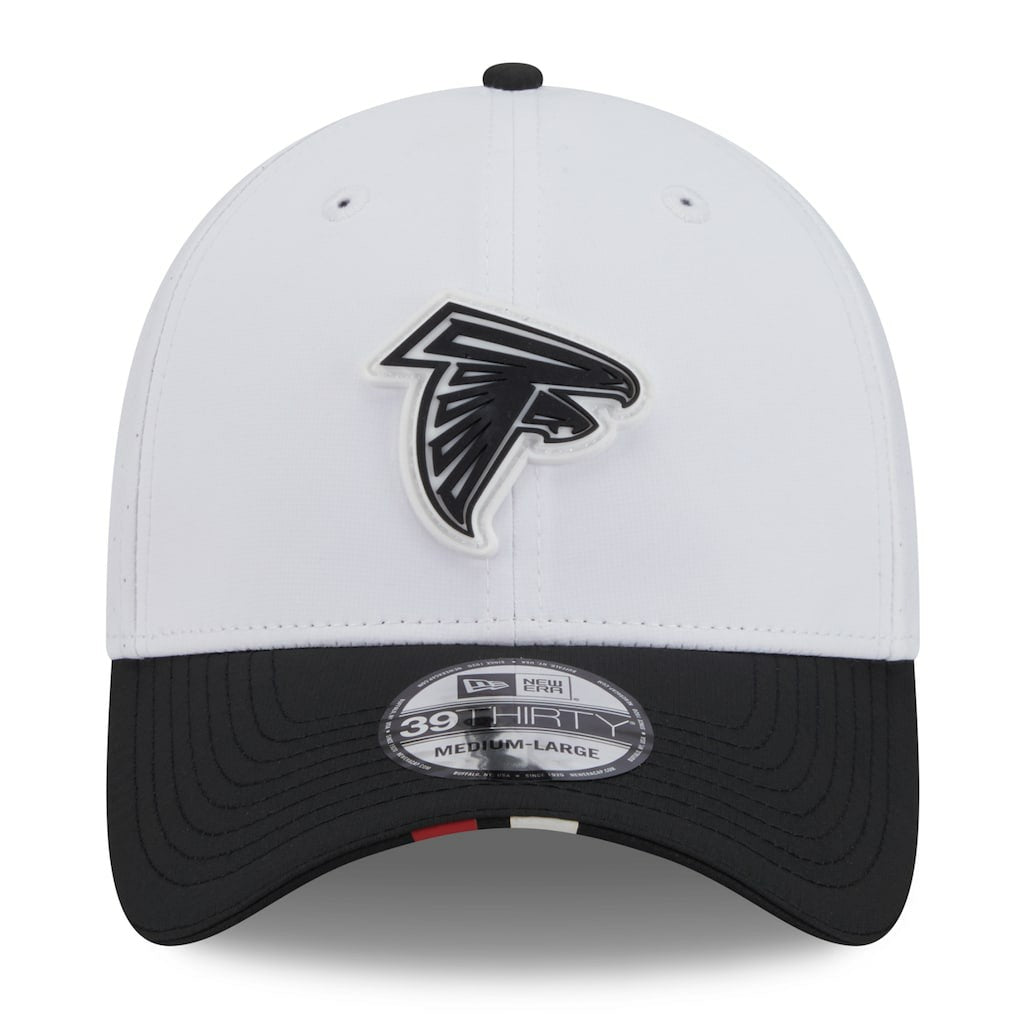 Atlanta Falcons New Era 2025 NFL Training Camp 39THIRTY Flex Hat White/Black