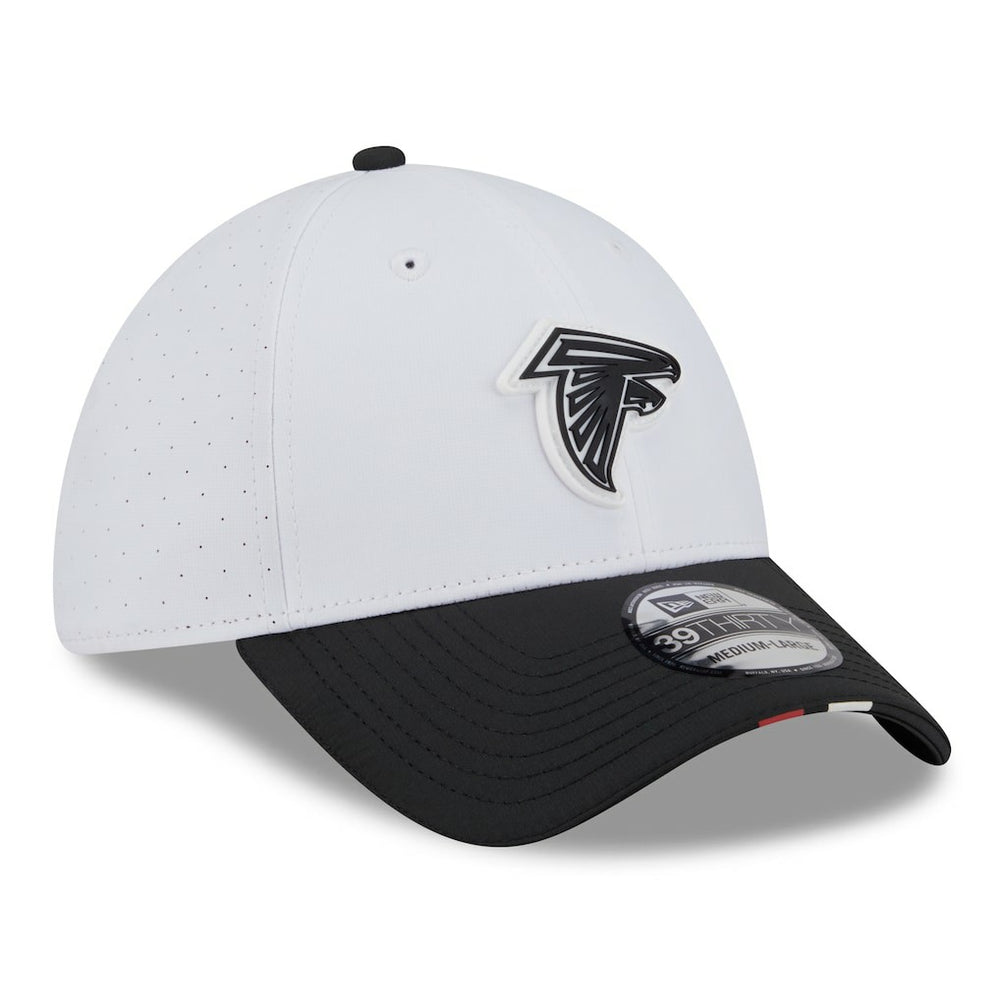 Atlanta Falcons New Era 2025 NFL Training Camp 39THIRTY Flex Hat White/Black