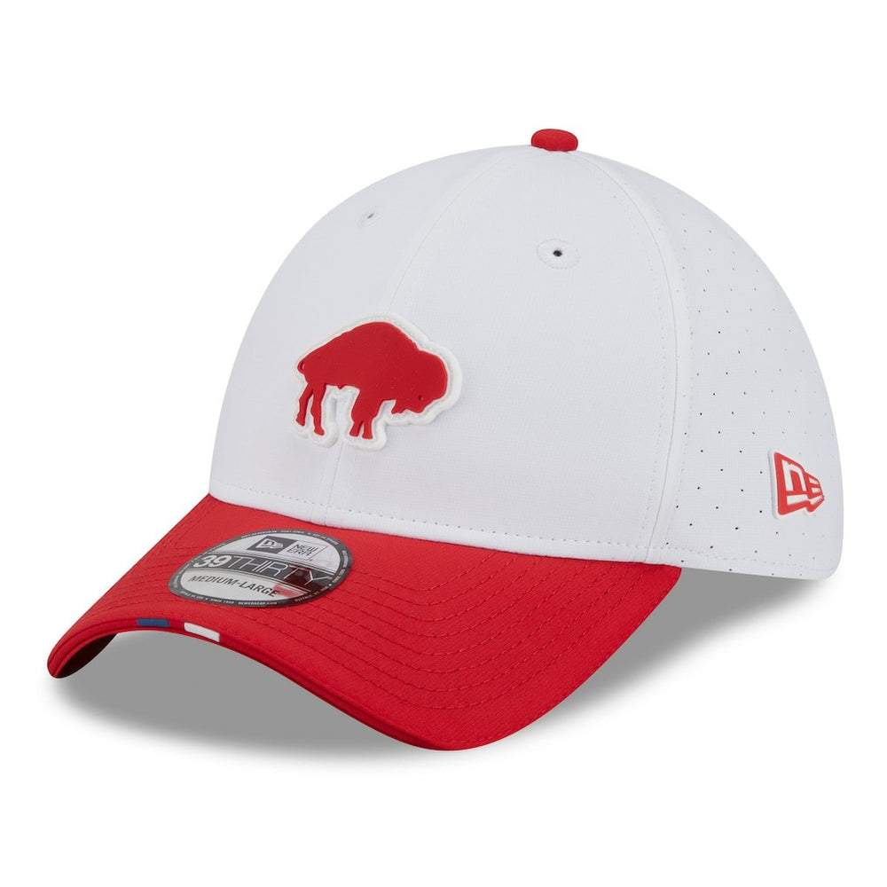 Buffalo Bills New Era 2025 NFL Training Camp Throwback Logo 39THIRTY Flex Hat White/Red
