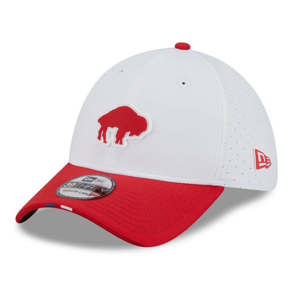 Buffalo Bills New Era 2025 NFL Training Camp Throwback Logo 39THIRTY Flex Hat White/Red