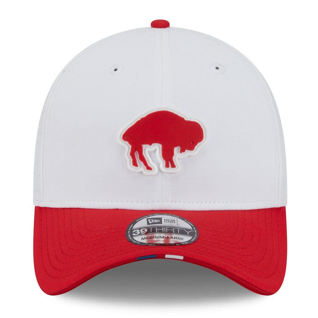 Buffalo Bills New Era 2025 NFL Training Camp Throwback Logo 39THIRTY Flex Hat White/Red