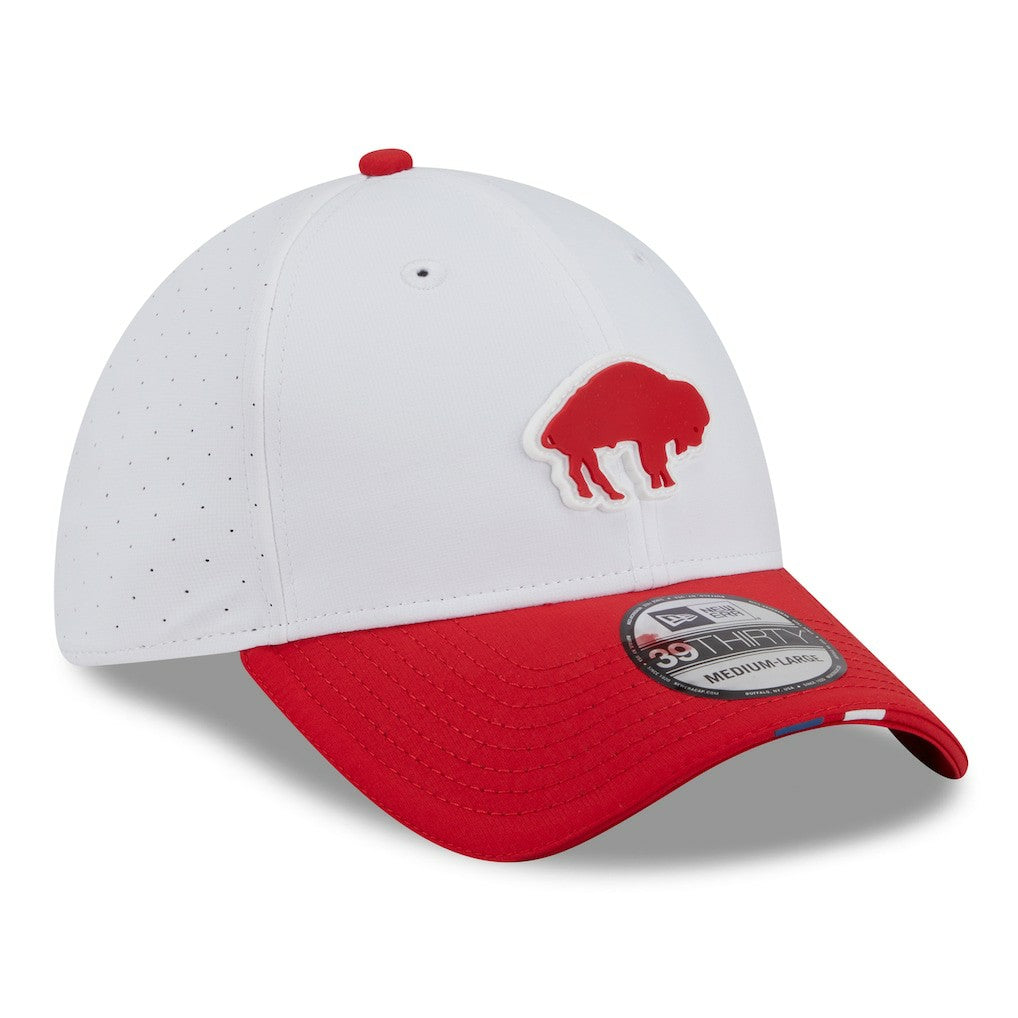 Buffalo Bills New Era 2025 NFL Training Camp Throwback Logo 39THIRTY Flex Hat White/Red