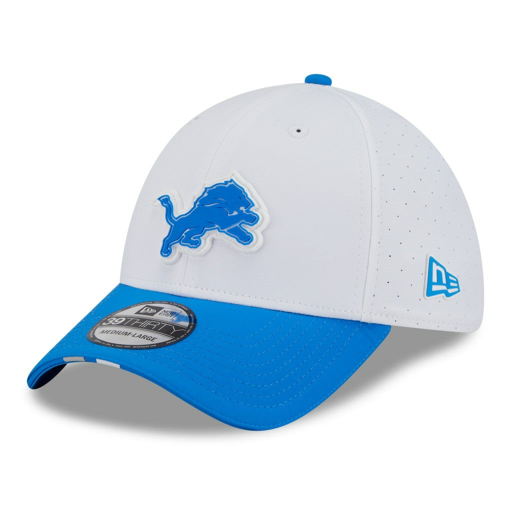 Detroit Lions New Era 2025 NFL Training Camp 39THIRTY Flex Hat White/Blue