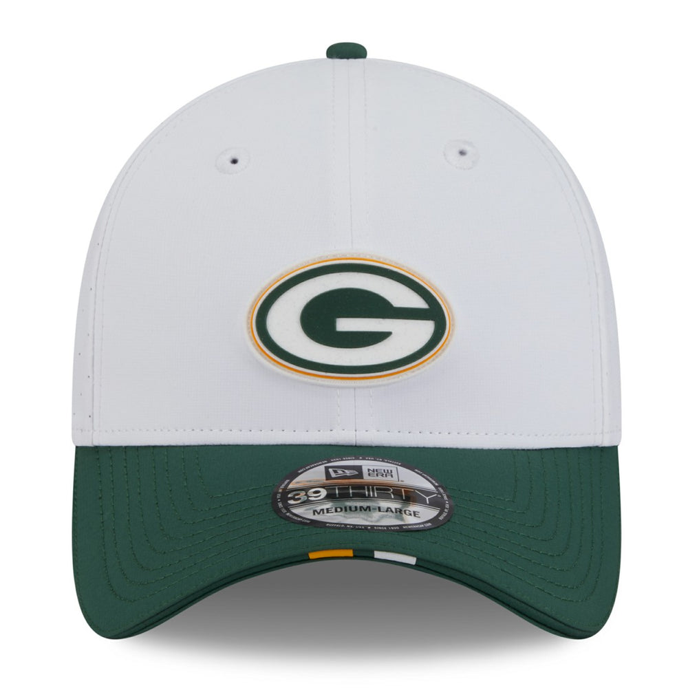Green Bay Packers New Era 2025 NFL Training Camp 39THIRTY Flex Hat White/Green