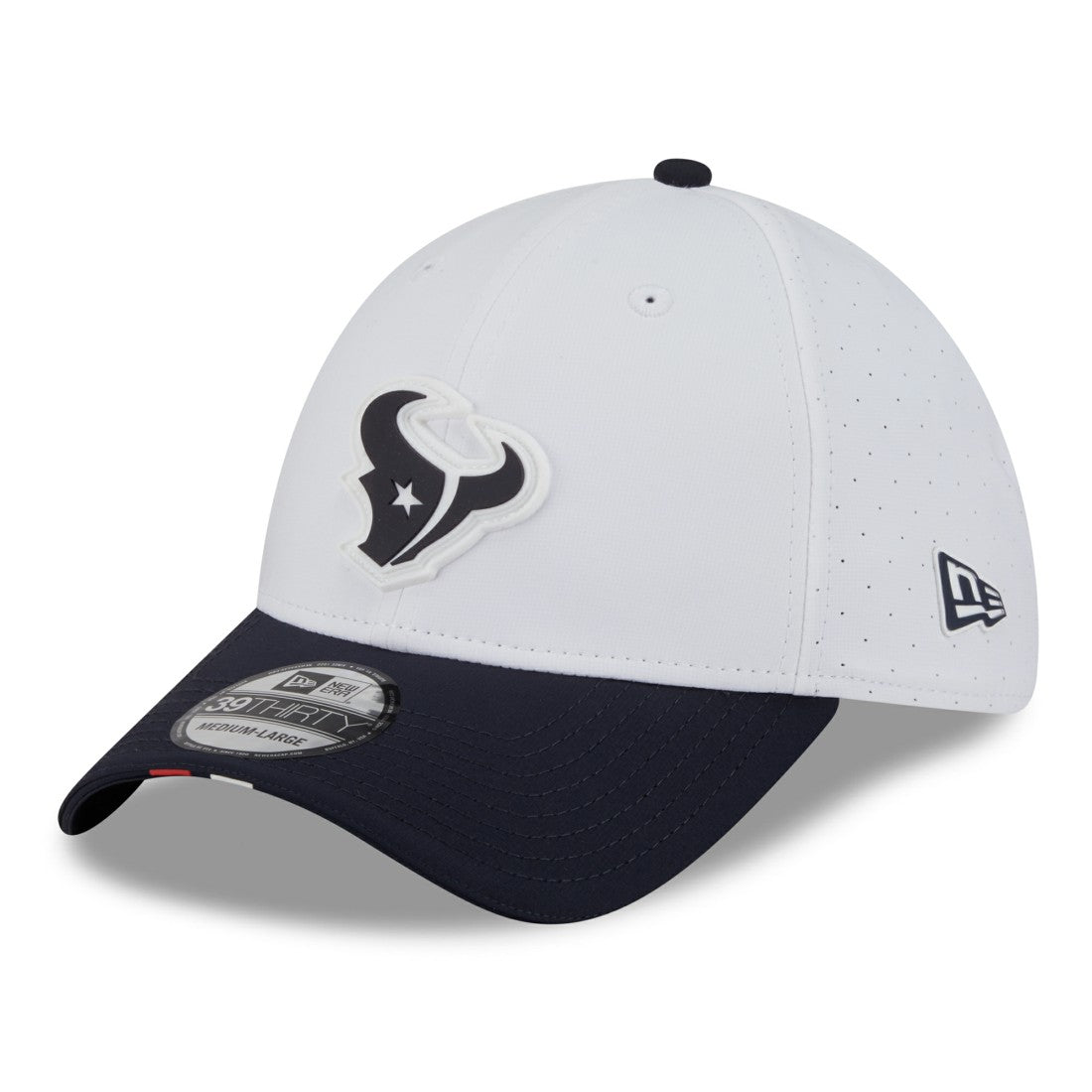 Houston Texans New Era 2025 NFL Training Camp 39THIRTY Flex Hat White/Navy