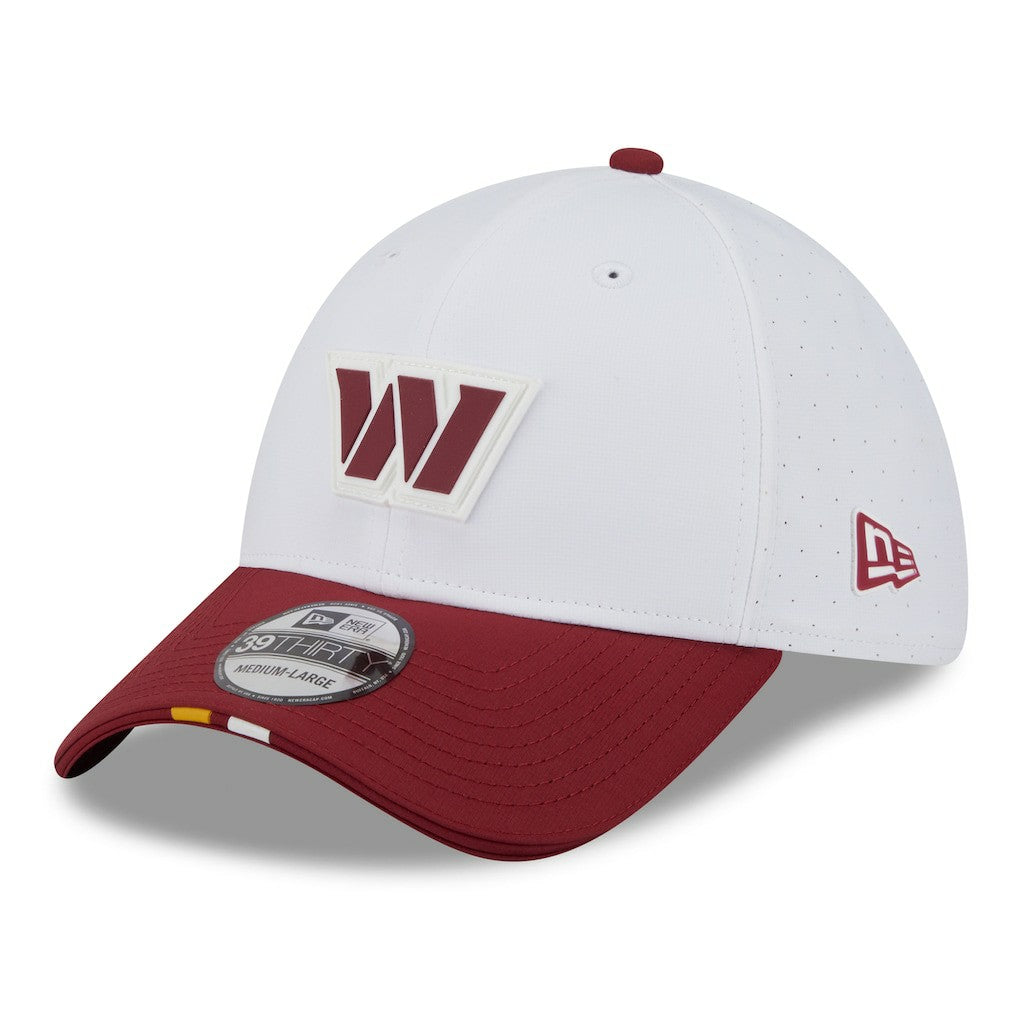 Washington Commanders New Era 2025 NFL Training Camp 39THIRTY Flex Hat White/Burgundy