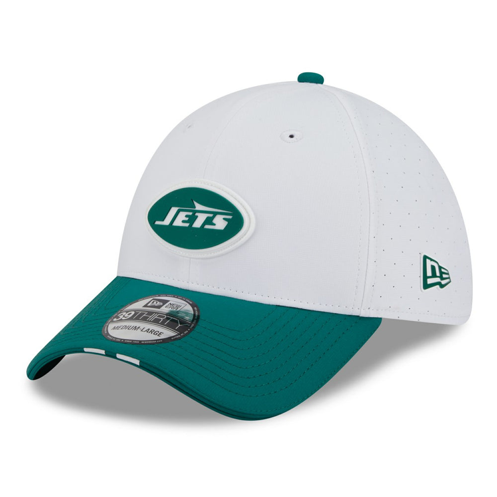 New York Jets New Era 2025 NFL Training Camp 39THIRTY Flex Hat White/Green