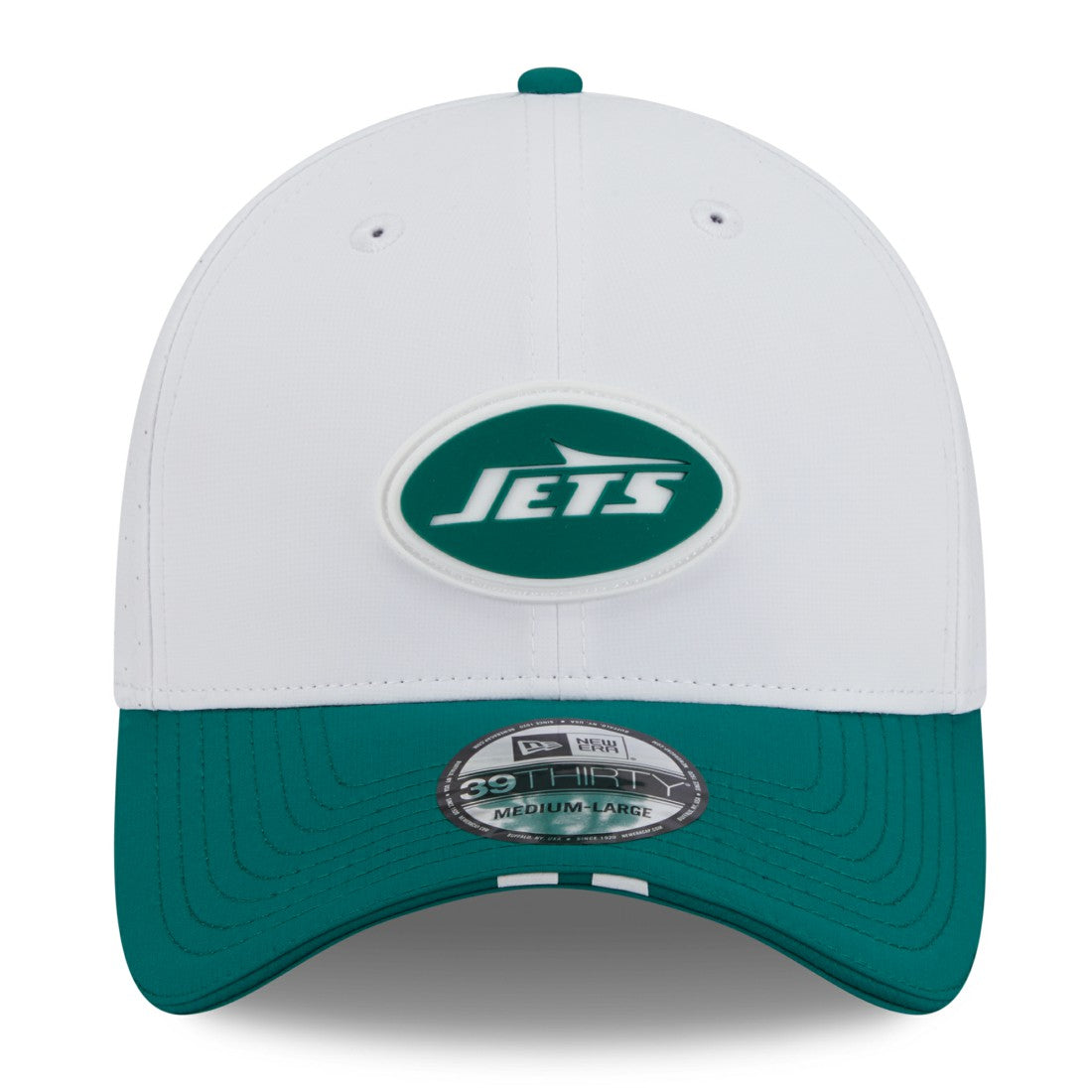 New York Jets New Era 2025 NFL Training Camp 39THIRTY Flex Hat White/Green
