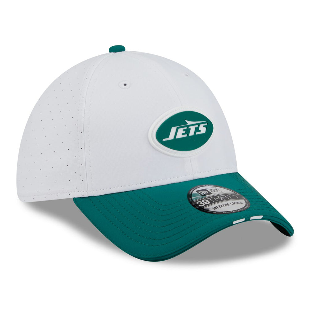 New York Jets New Era 2025 NFL Training Camp 39THIRTY Flex Hat White/Green