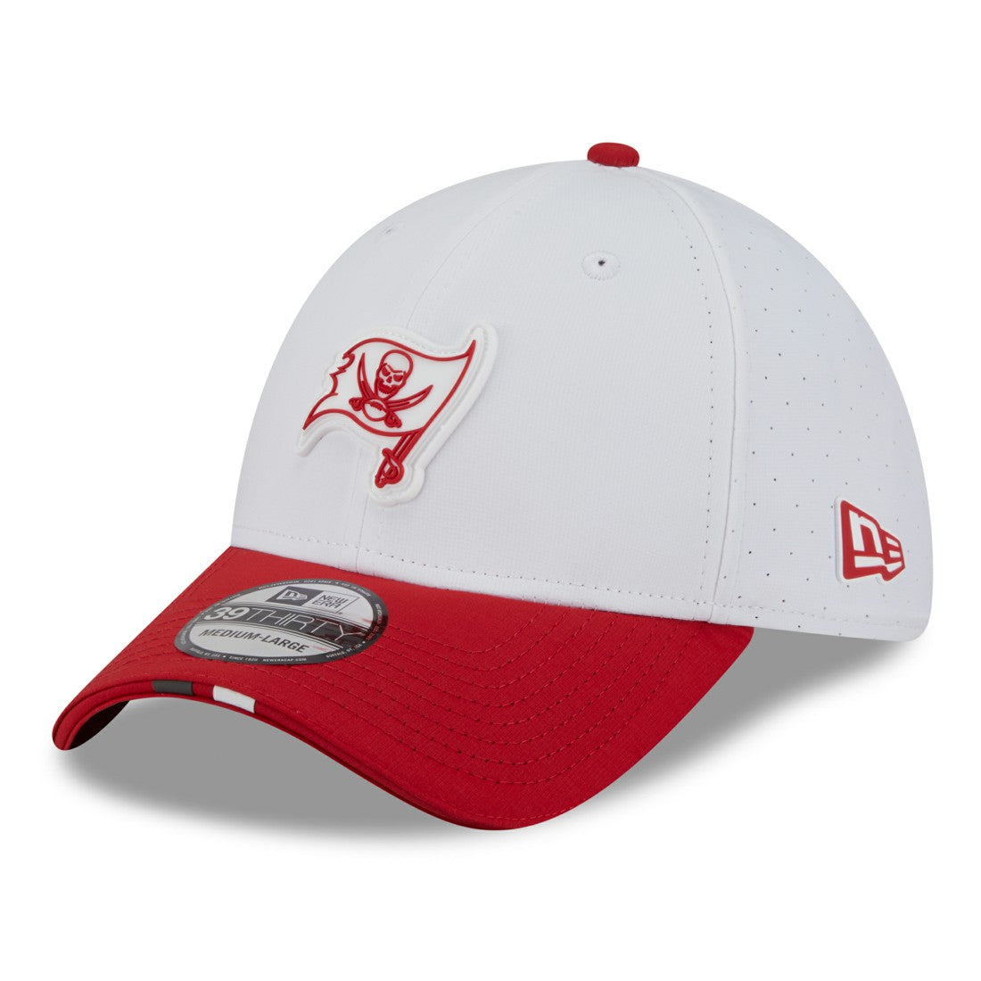 Tampa Bay Buccaneers New Era 2025 NFL Training Camp 39THIRTY Flex Hat White/Red