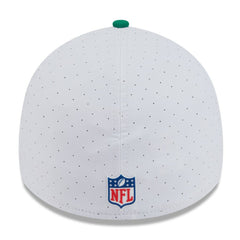 Philadelphia Eagles New Era 2025 NFL Training Camp Throwback Logo 39THIRTY Flex Hat White/Kelly Green