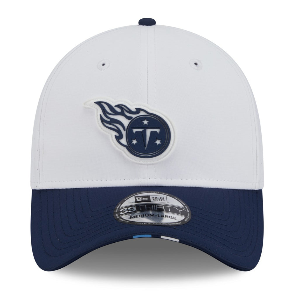 Tennessee Titans New Era 2025 NFL Training Camp 39THIRTY Flex Hat White/Navy