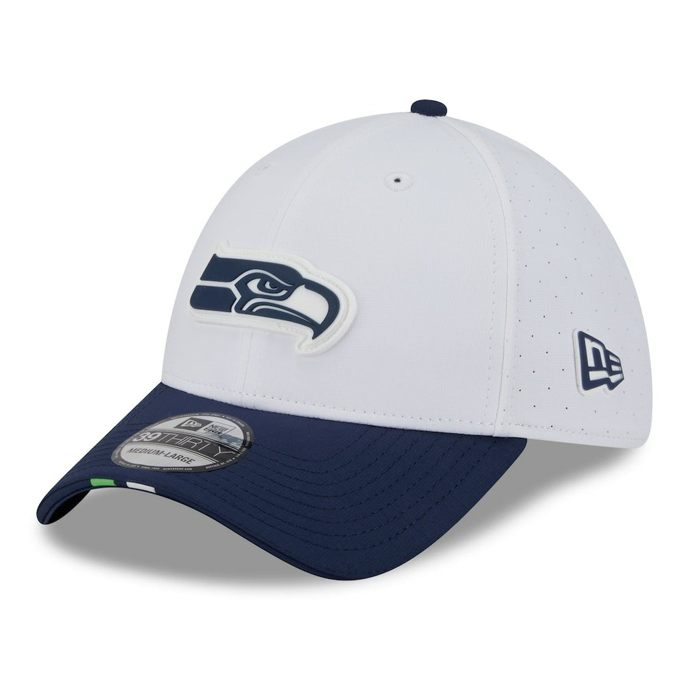 Seattle Seahawks New Era 2025 NFL Training Camp 39THIRTY Flex Hat White/College Navy