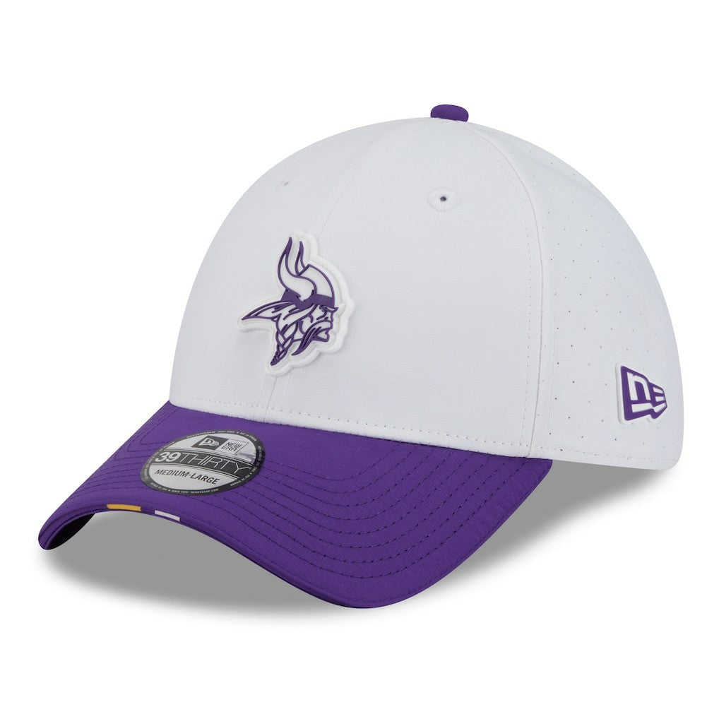 Minnesota Vikings New Era 2025 NFL Training Camp 39THIRTY Flex Hat White/Purple