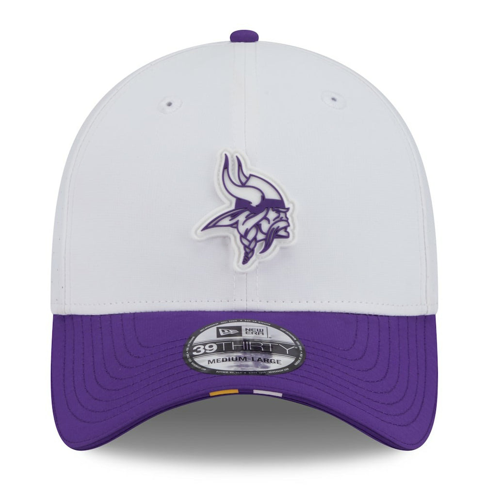 Minnesota Vikings New Era 2025 NFL Training Camp 39THIRTY Flex Hat White/Purple