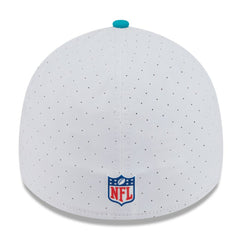 Miami Dolphins New Era 2025 NFL Training Camp 39THIRTY Flex Hat White/Aqua