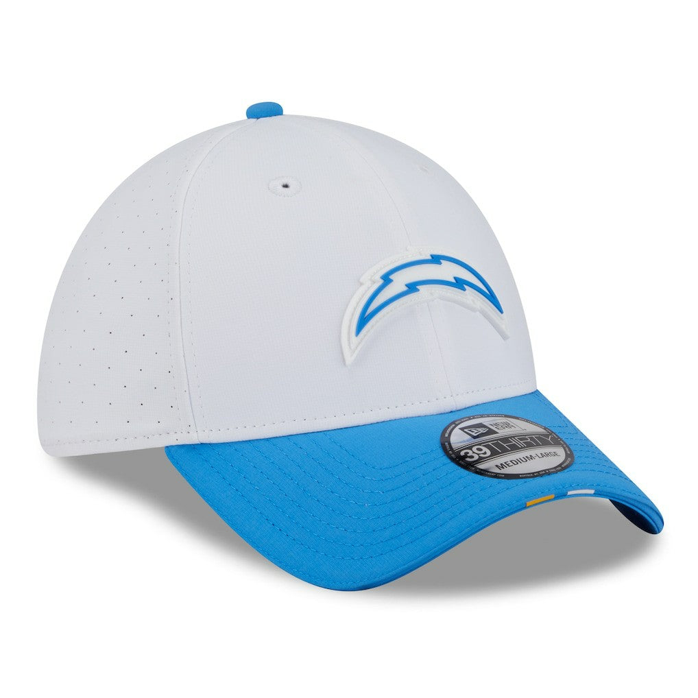 Los Angeles Chargers New Era 2025 NFL Training Camp 39THIRTY Flex Hat White/Powder Blue