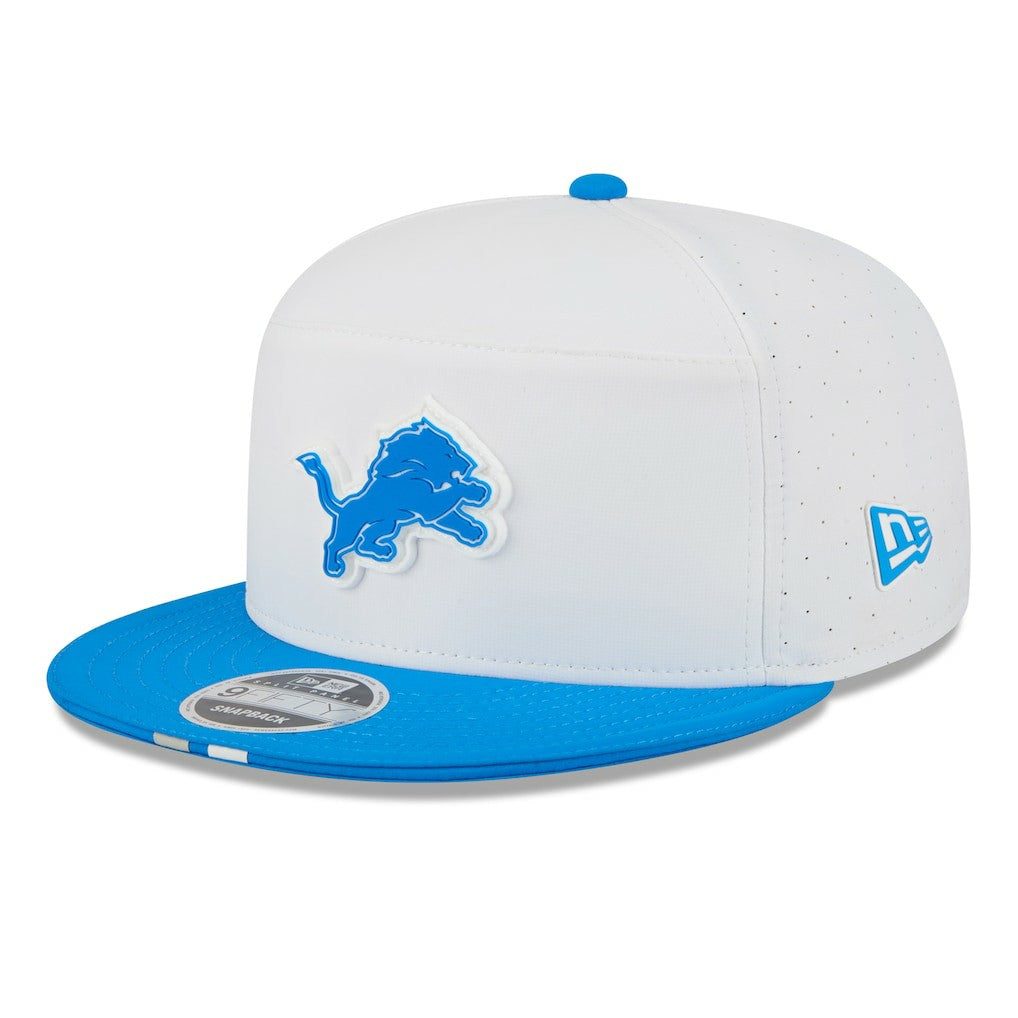 Detroit Lions New Era 2025 NFL Training Camp Split Panel 9FIFTY Snapback Hat White/Blue