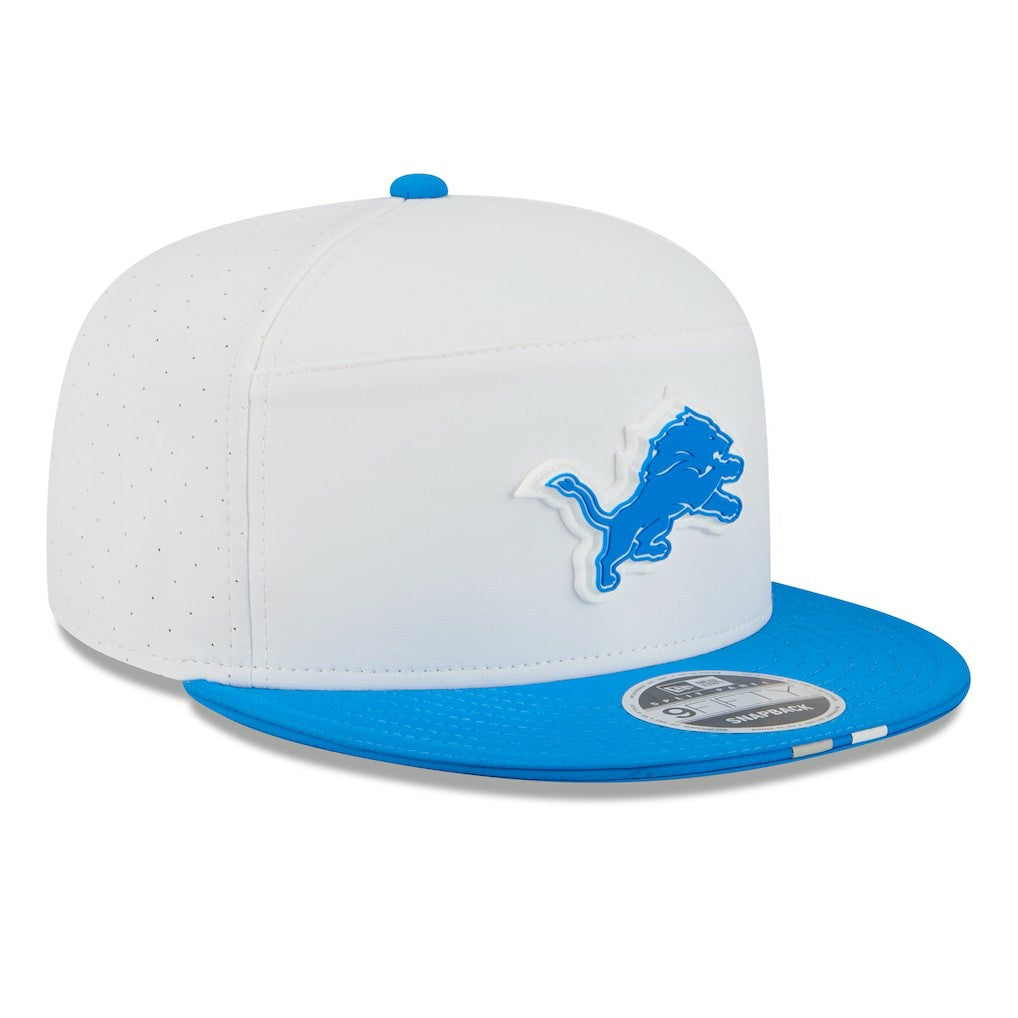 Detroit Lions New Era 2025 NFL Training Camp Split Panel 9FIFTY Snapback Hat White/Blue
