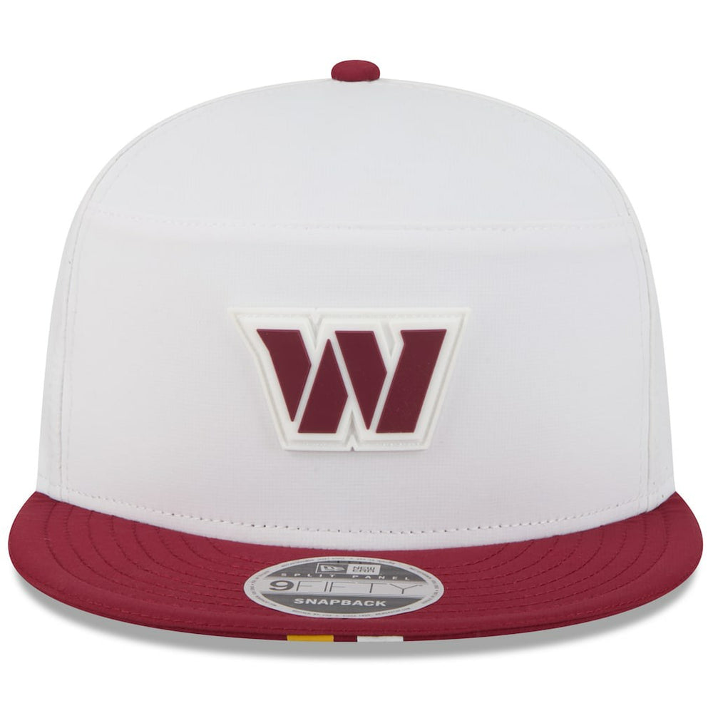 Washington Commanders New Era 2025 NFL Training Camp Split Panel 9FIFTY Snapback Hat White/Burgundy