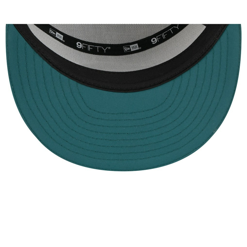 Philadelphia Eagles New Era 2025 NFL Training Camp Split Panel 9FIFTY Snapback Hat White/Midnight Green