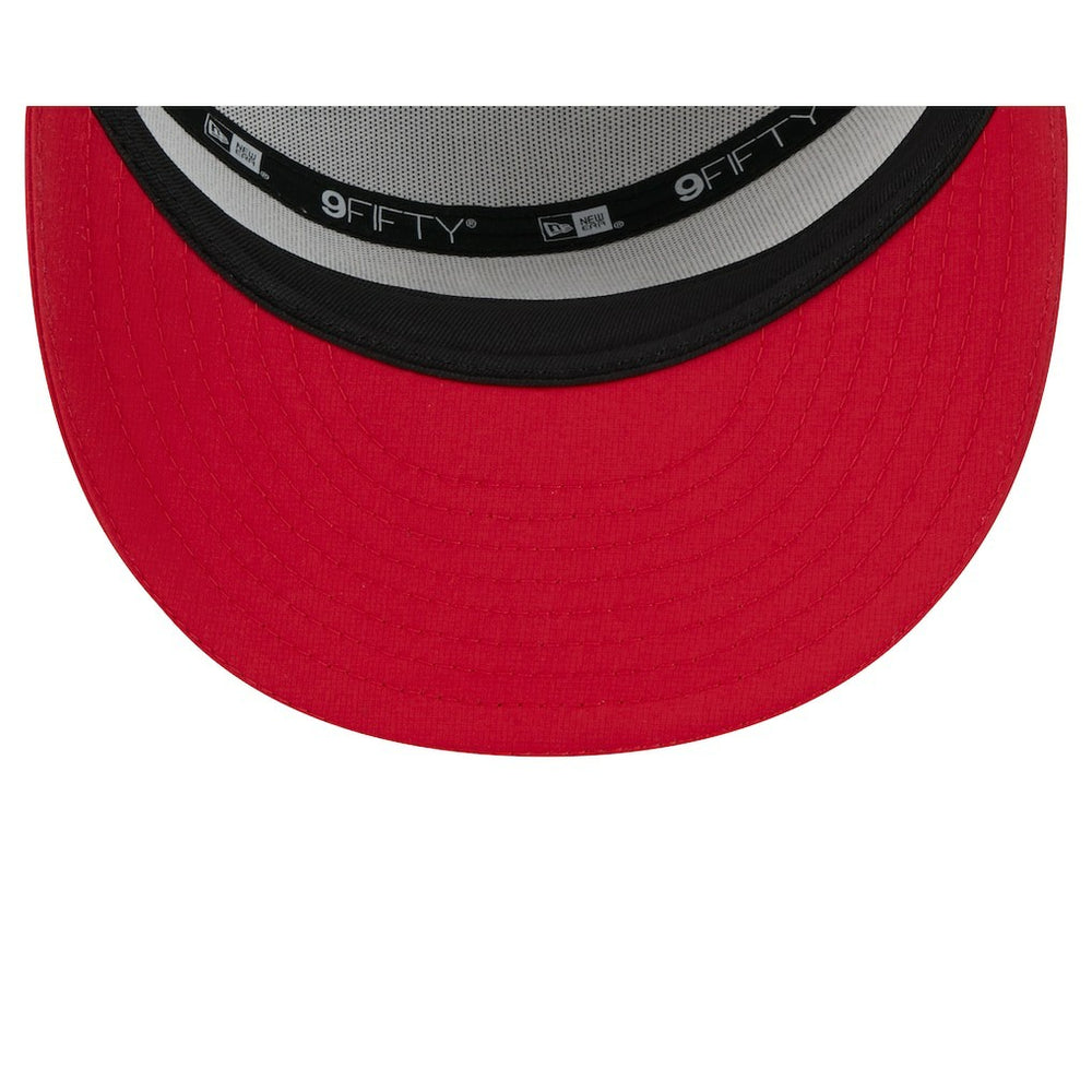 San Francisco 49ers New Era 2025 NFL Training Camp Split Panel 9FIFTY Snapback Hat White/Scarlet