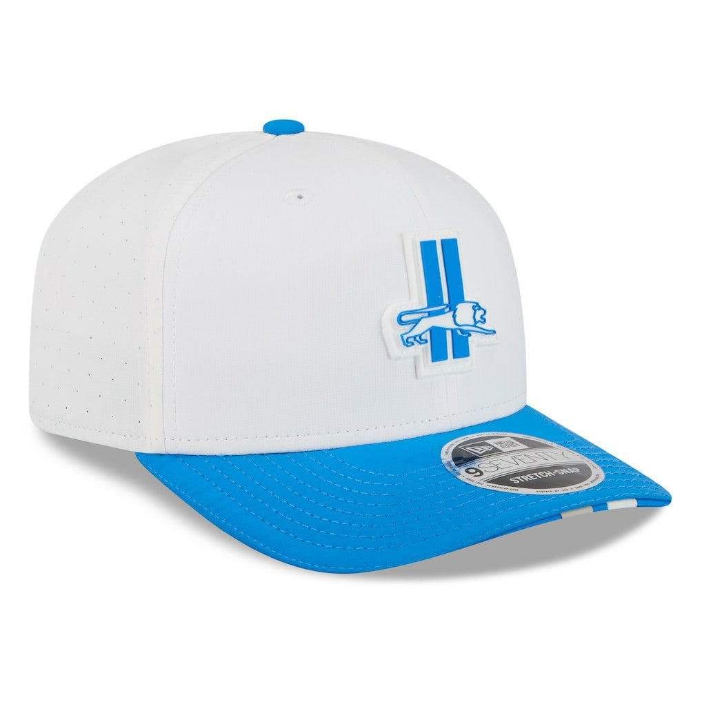 Detroit Lions New Era 2025 NFL Training Camp Throwback Logo 9SEVENTY Adjustable Hat White/Blue