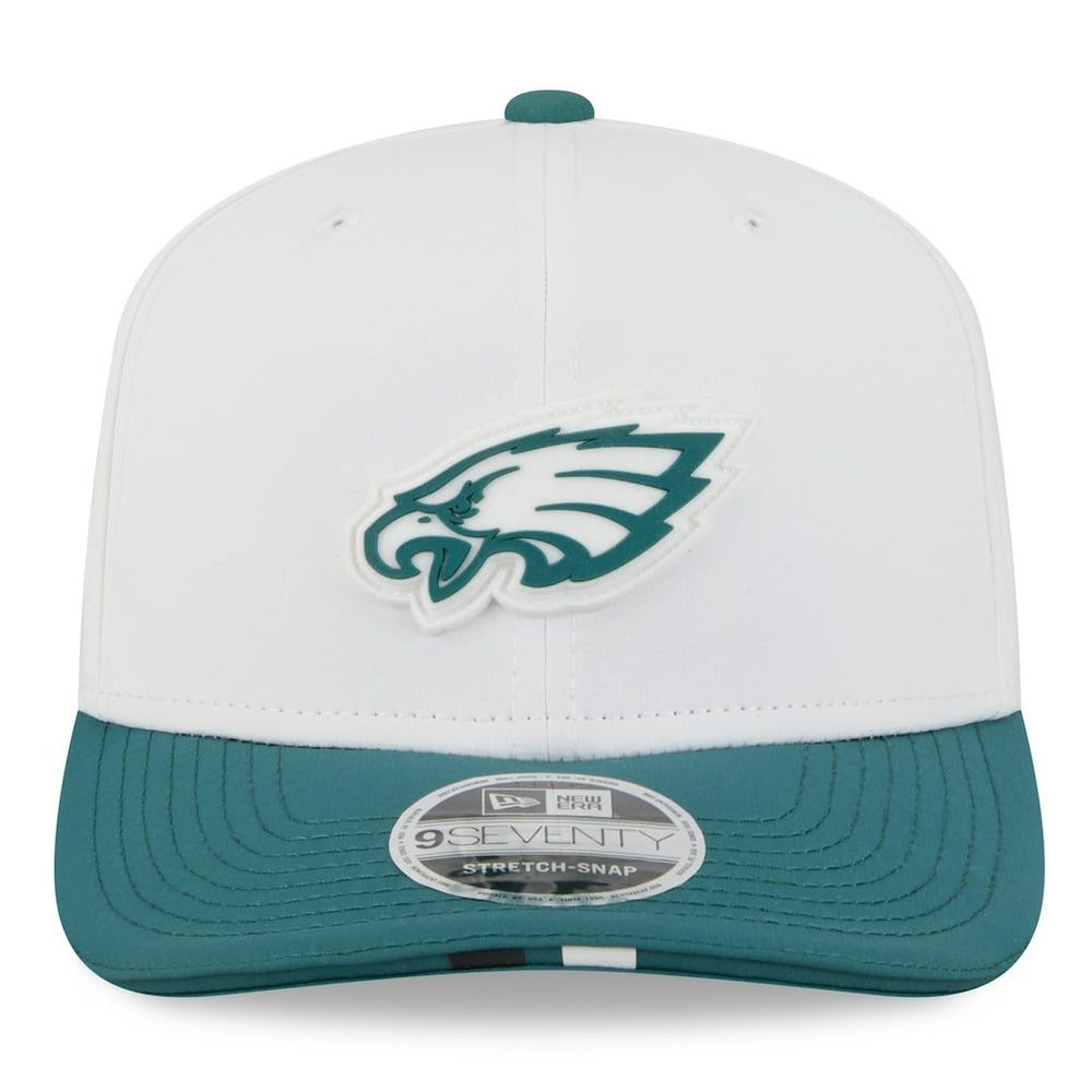 Philadelphia Eagles New Era 2025 NFL Training Camp 9SEVENTY Adjustable Hat White/Midnight Green