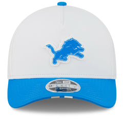 Detroit Lions New Era 2025 NFL Training Camp A-Frame 9FORTY Adjustable Hat White/Blue