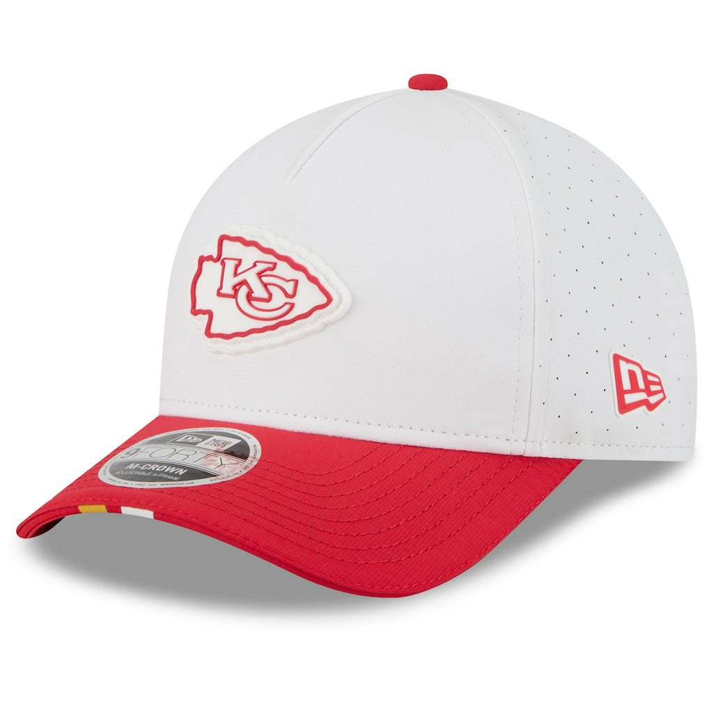 Kansas City Chiefs New Era 2025 NFL Training Camp A-Frame 9FORTY Adjustable Hat White/Red