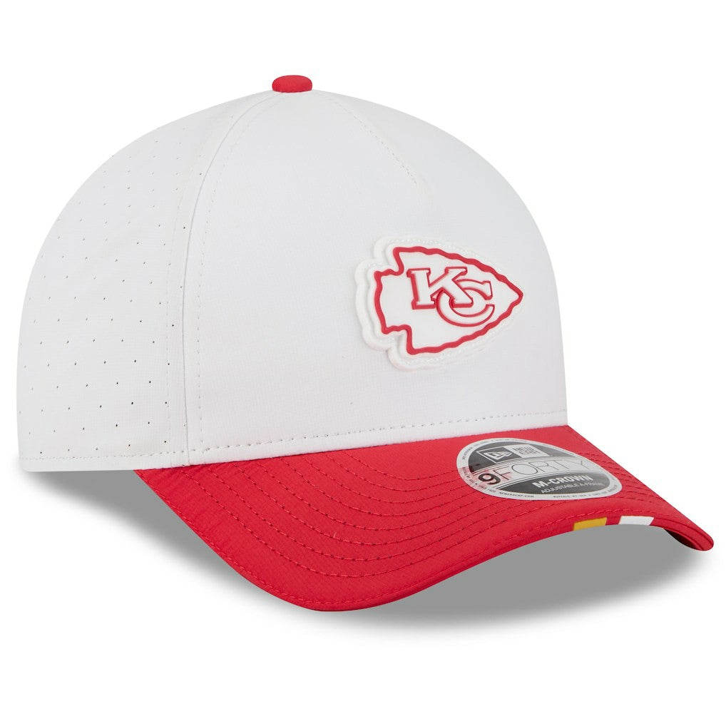 Kansas City Chiefs New Era 2025 NFL Training Camp A-Frame 9FORTY Adjustable Hat White/Red